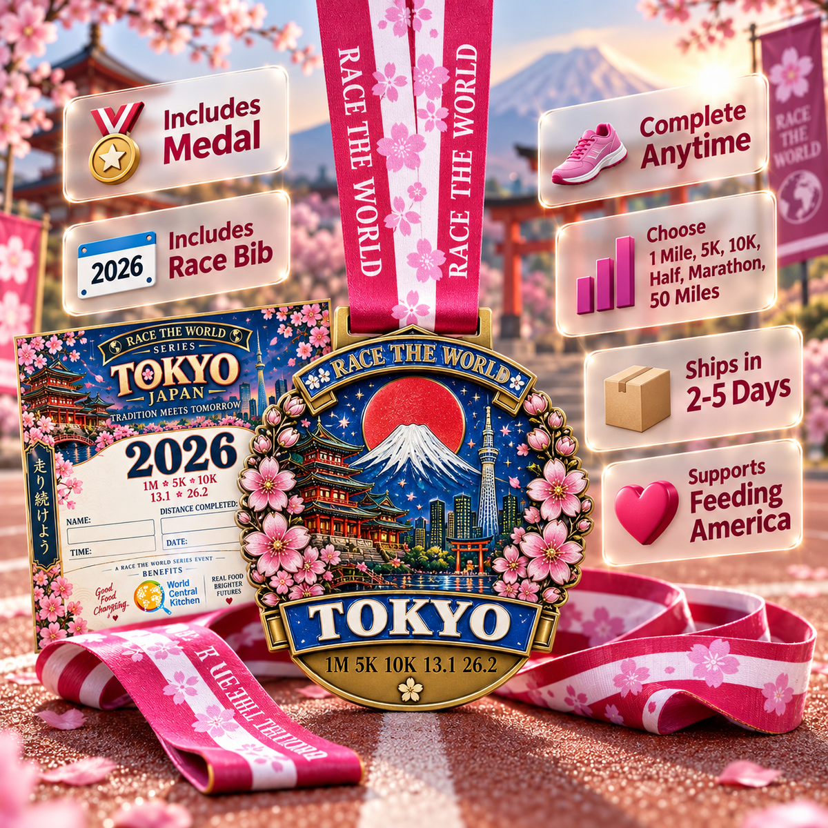 Tokyo, Japan Virtual Race 2026 | 1M 5K 10K 13.1 26.2