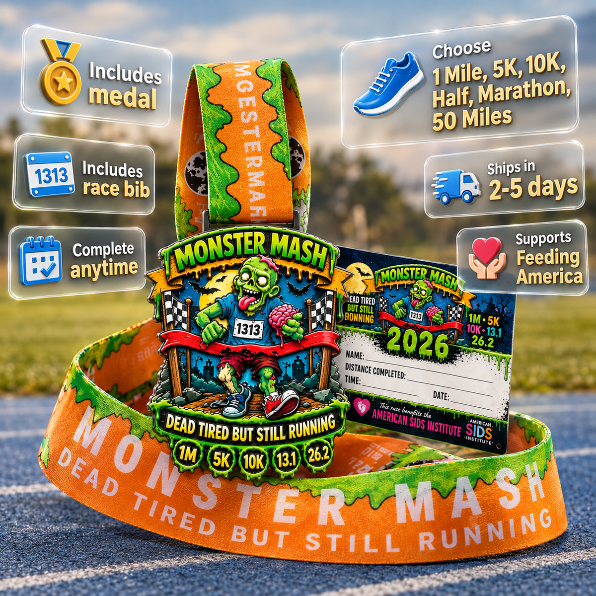 Monster Mash Virtual Race 2026 | 1M, 5K, 10K, Half Marathon & Marathon