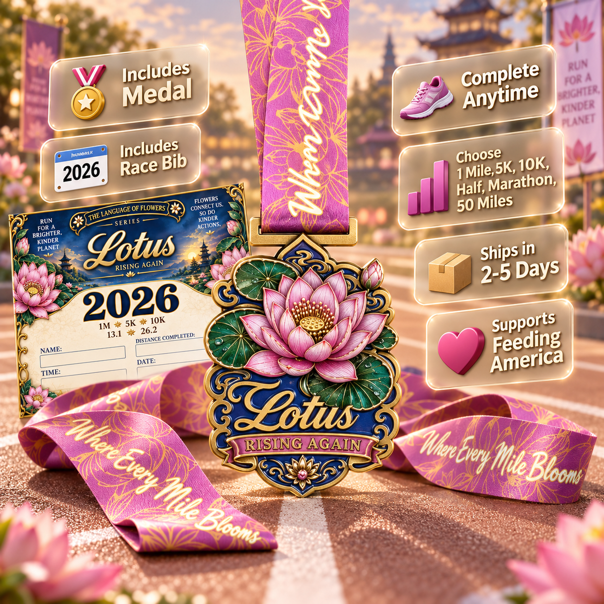 Lotus – Rising Again Virtual Race 2026 | 1M 5K 10K 13.1 26.2
