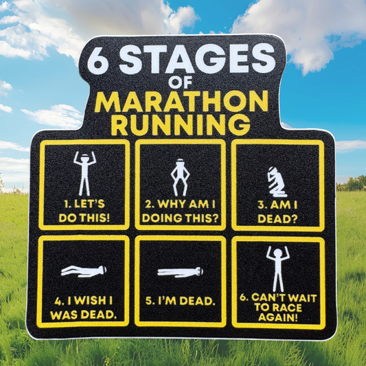 STICKER - SIX Stages of Running a Marathon Running - virtualrunevent