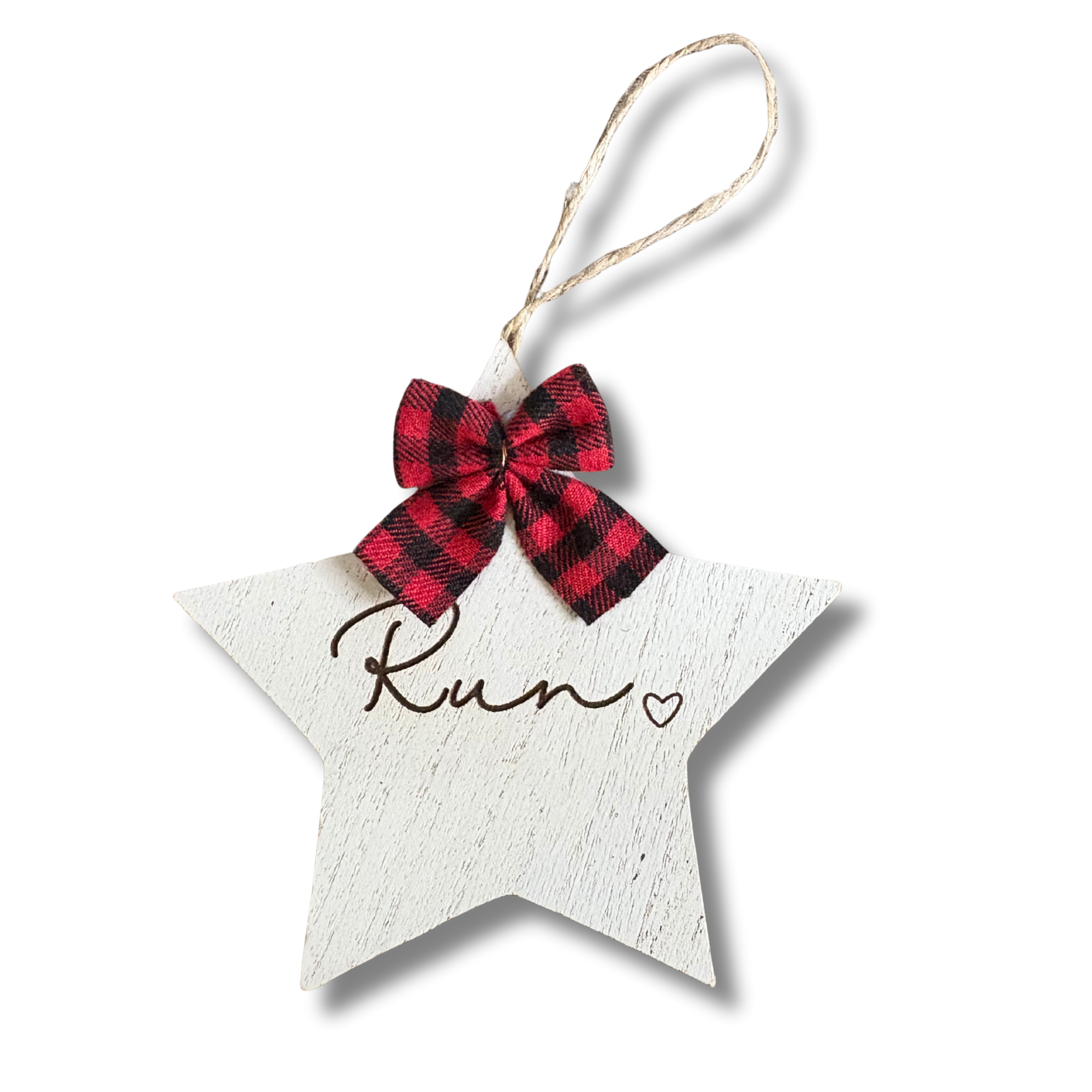 ORNAMENT - RUN with Heart - Star Shaped - virtualrunevent