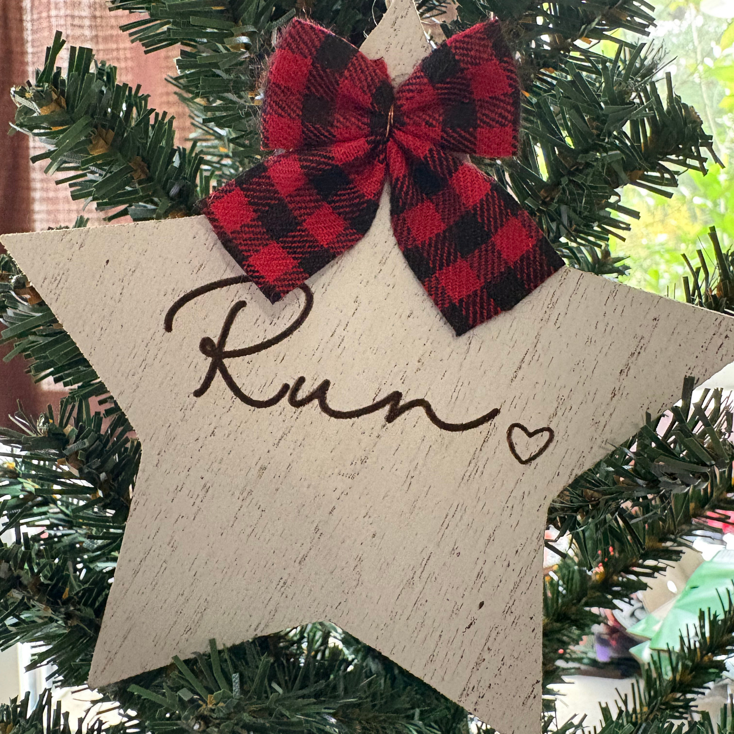 ORNAMENT - RUN with Heart - Star Shaped - virtualrunevent