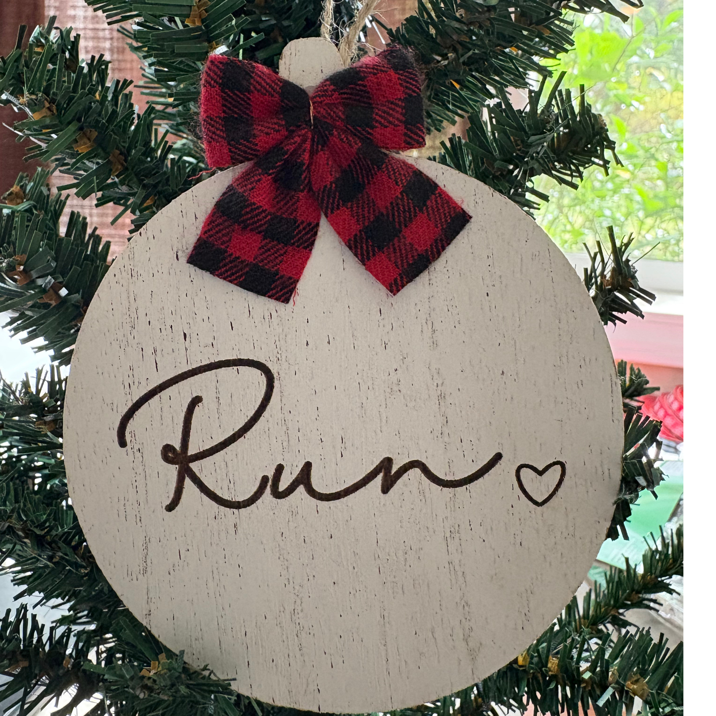 ORNAMENT - RUN with Heart - Circle Shaped - virtualrunevent