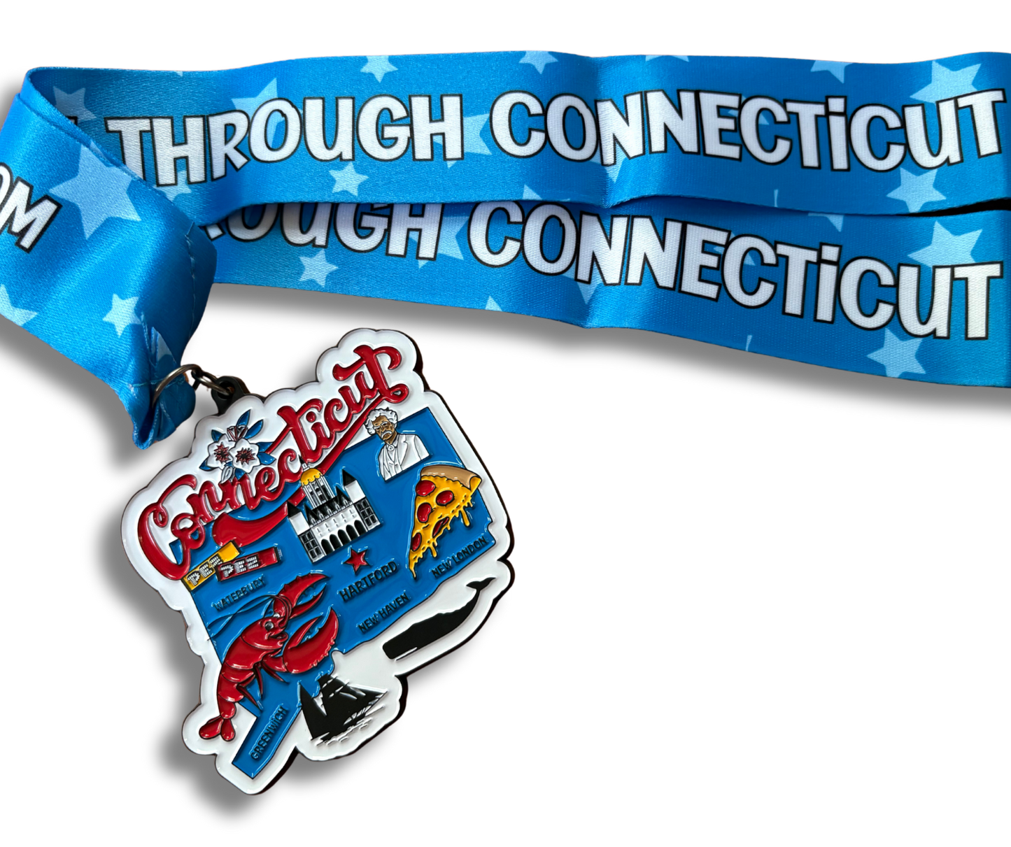 Race Through Connecticut 1M 5K 10K 13.1 26.2 Medal and Bib