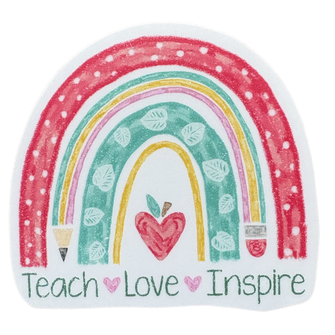 Silver medal sticker with "Teach Love Inspire" text, featuring a decorative border and virtualrunevent branding.