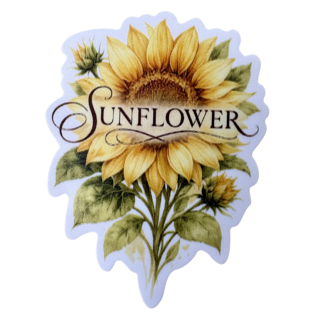 Silver sunflower medal sticker from VirtualRuneEvent featuring a detailed sunflower design on a circular medal.