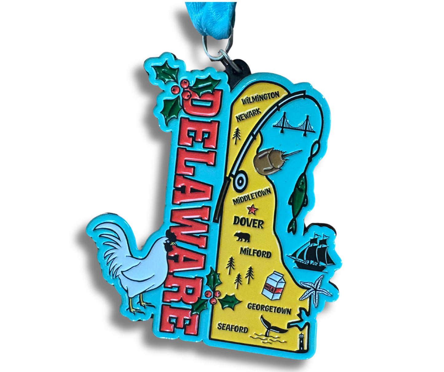 Race Through Delaware 1M 5K 10K 13.1 26.2 Medal and Bib