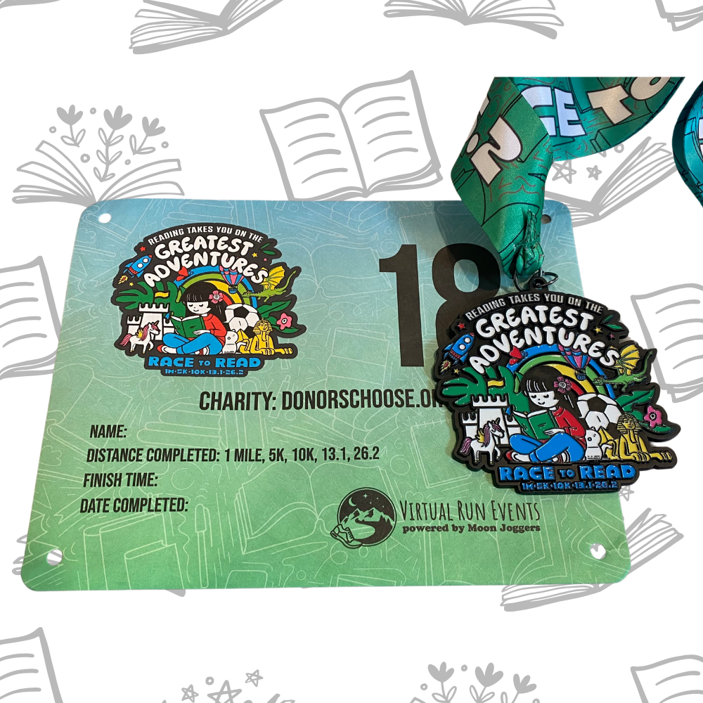 2025 Race to Read 1M 5K 10K 13.1 26.2 - Benefitting Donors Choose - virtualrunevent