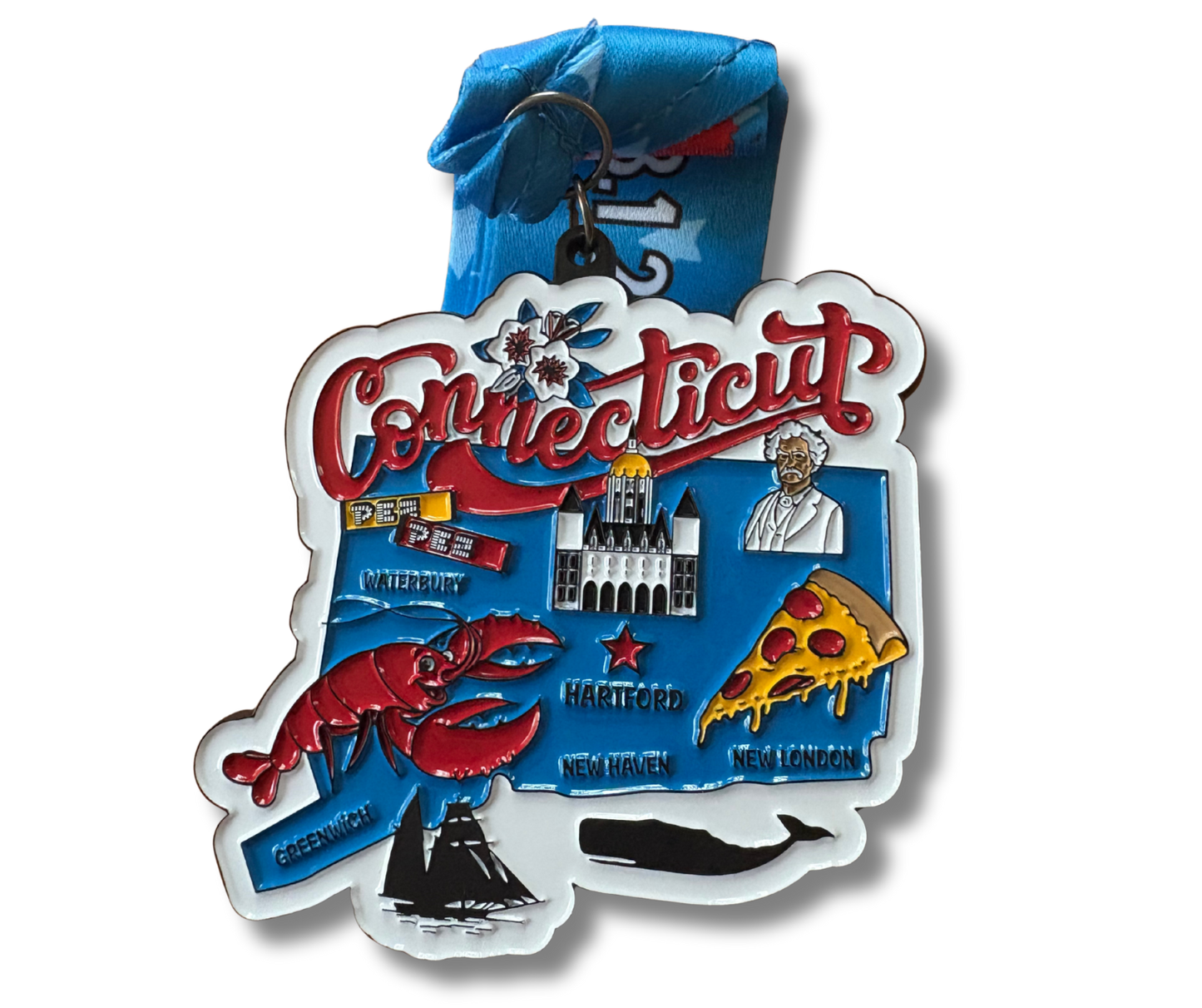 Race Through Connecticut 1M 5K 10K 13.1 26.2 Medal and Bib
