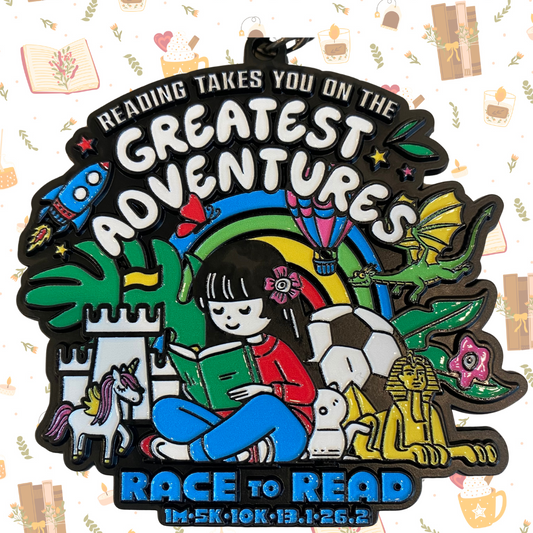 2025 Race to Read 1M 5K 10K 13.1 26.2 - Benefitting Donors Choose - virtualrunevent