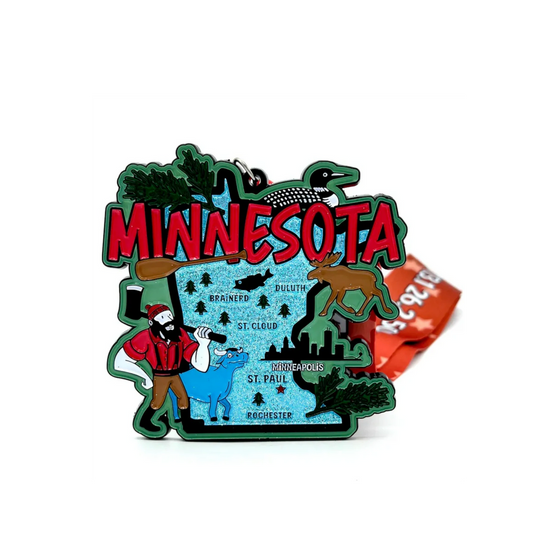 Race Through Minnesota Medal and Bib - virtualrunevent