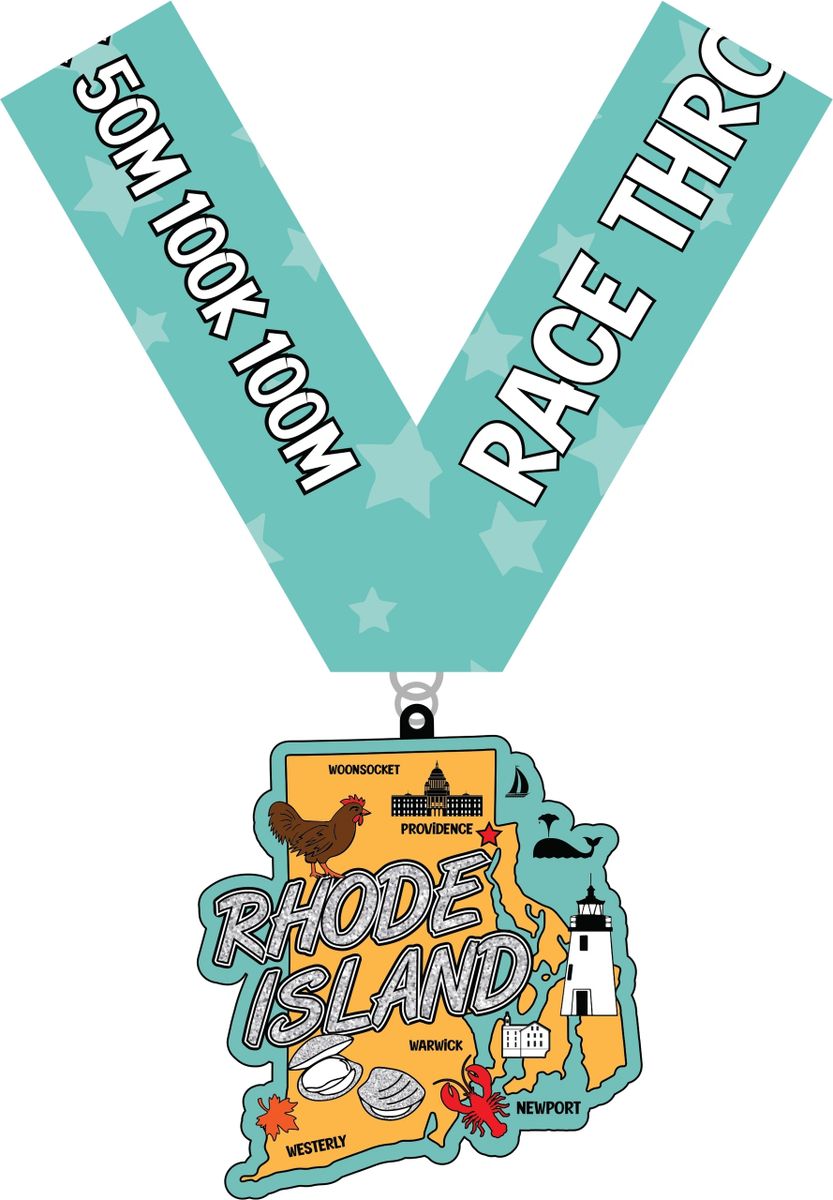 Race Through Rhode Island Medal and Bib - virtualrunevent