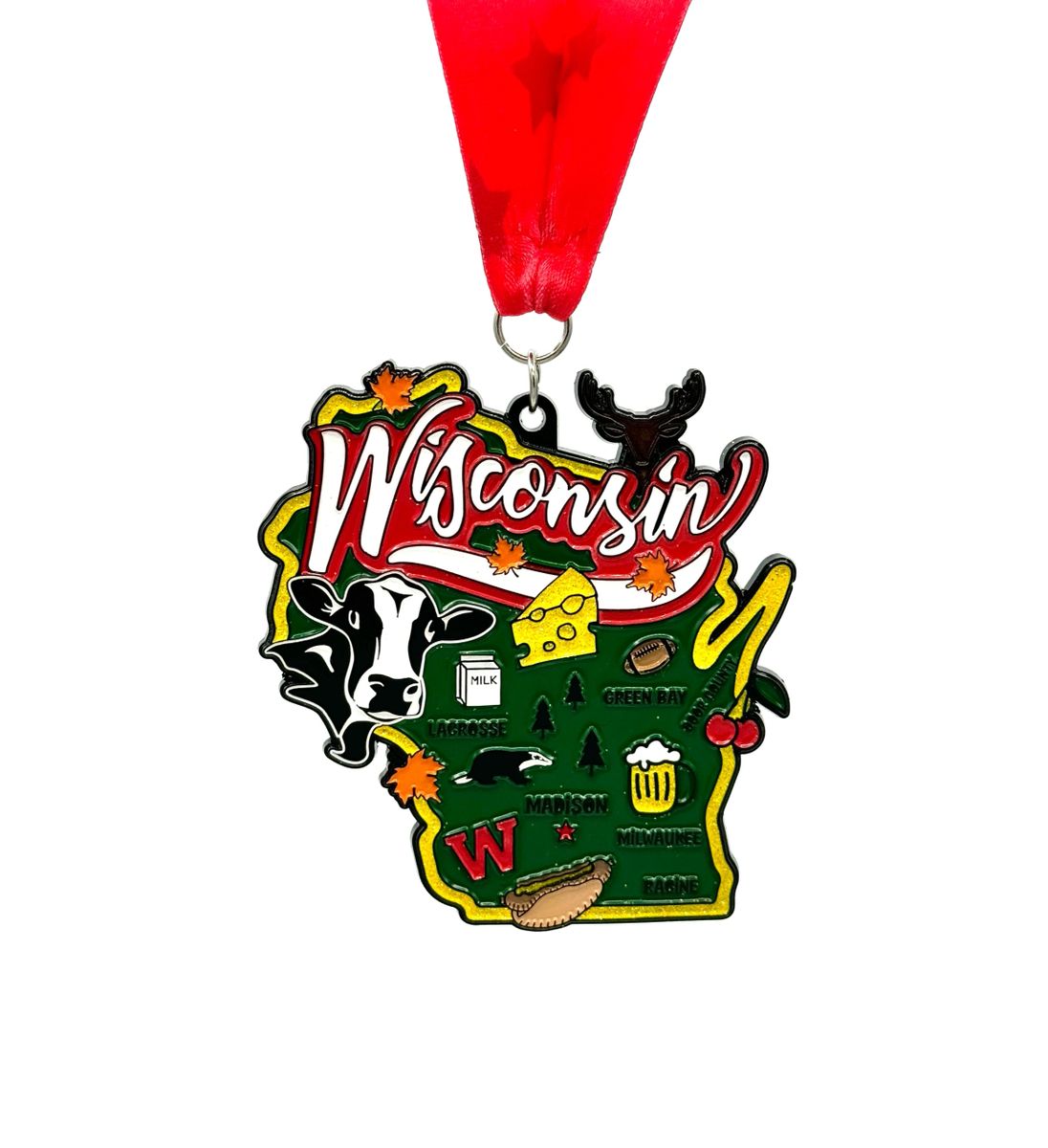 Race Through Wisconson Medal and Bib - virtualrunevent