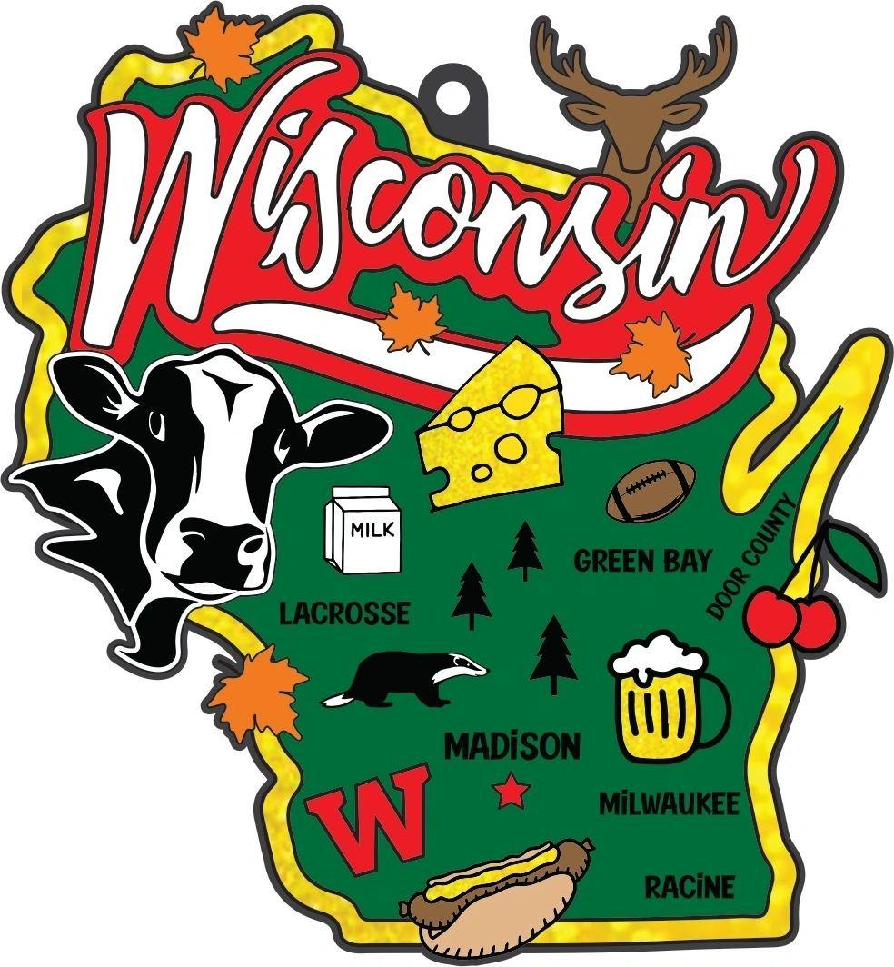 Race Through Wisconson Medal and Bib - virtualrunevent