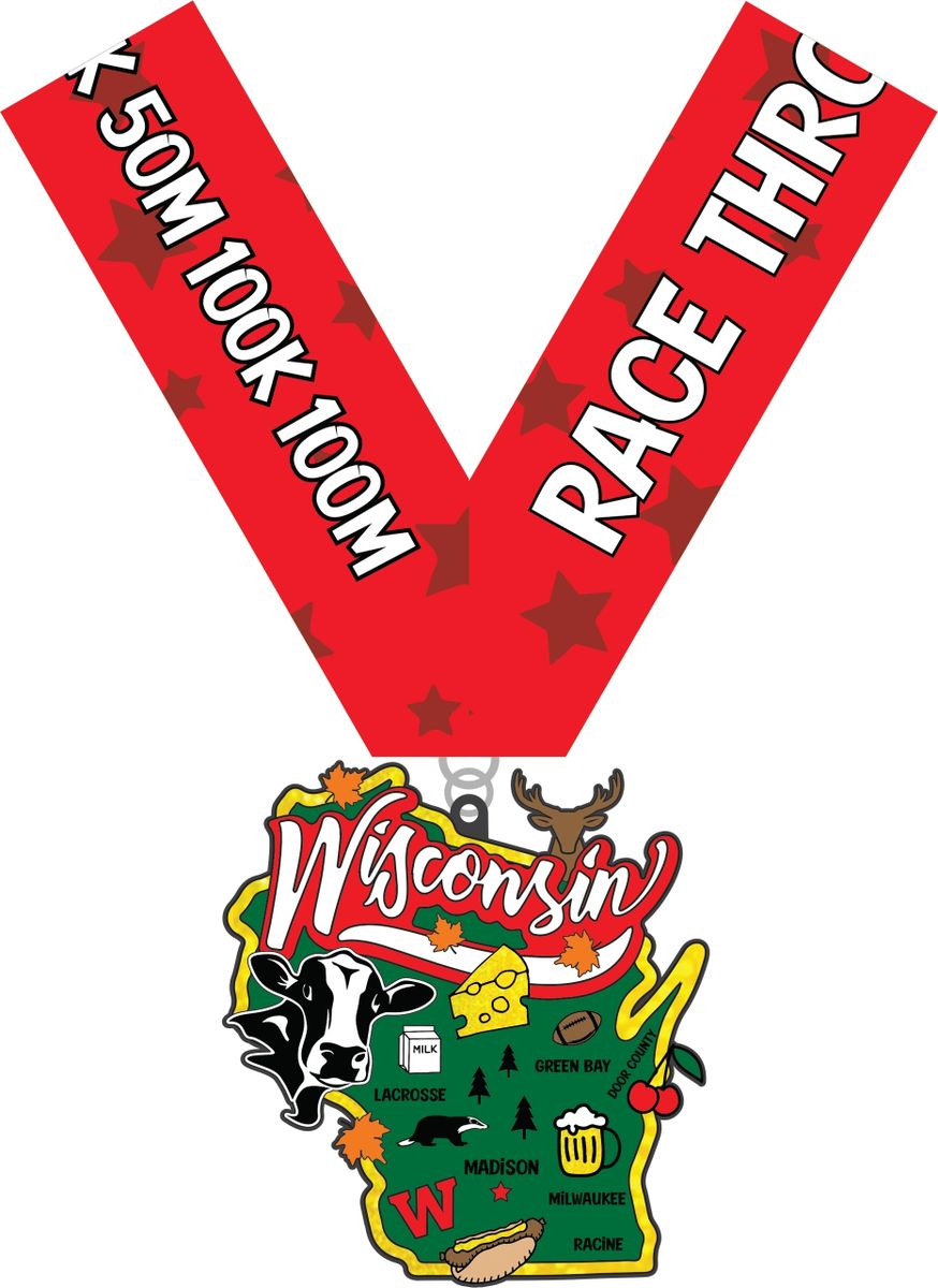 Race Through Wisconson Medal and Bib - virtualrunevent