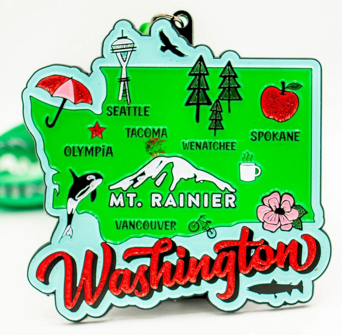Race Through Washington Medal and Bib - virtualrunevent