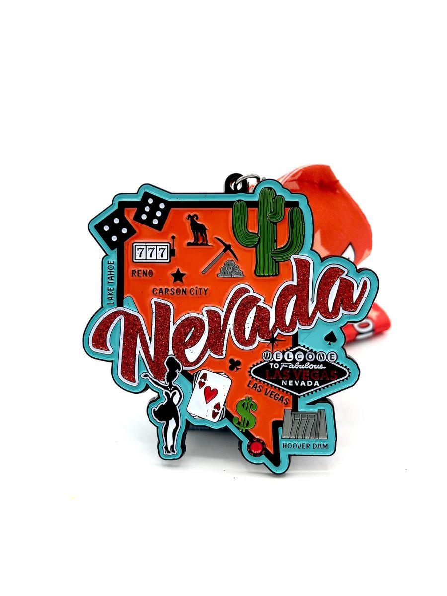 Race Through Nevada Medal and Bib - virtualrunevent