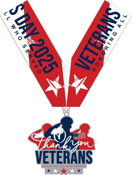 2025 Veterans Day 1M 5K 10K 13.1 26.2- Benefitting the DAV (Disabled American Veterans) Charitable Service Trust - starts shipping out September 2025 - virtualrunevent