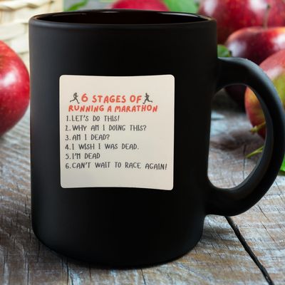 Stages of Running a Marathon Running Sticker - virtualrunevent