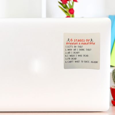 Stages of Running a Marathon Running Sticker - virtualrunevent