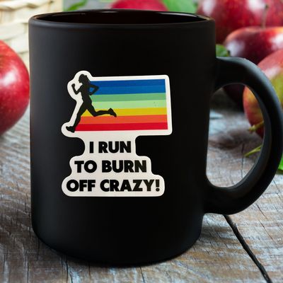STICKER: I Run to Burn Off Crazy! - virtualrunevent
