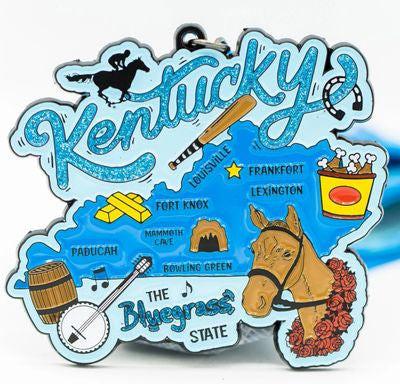 Race Through Kentucky Medal and Bib - virtualrunevent