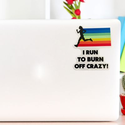 STICKER: I Run to Burn Off Crazy! - virtualrunevent