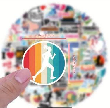 Pack of 100 Running Themed Stickers - virtualrunevent