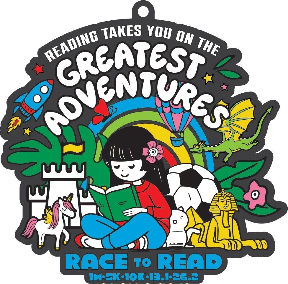 2025 Race to Read 1M 5K 10K 13.1 26.2 - Benefitting Donors Choose - virtualrunevent