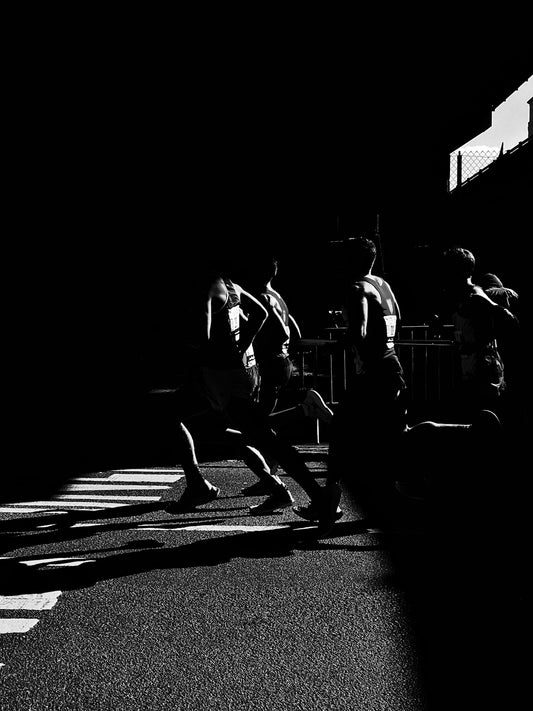 grayscale photo of people walking on street