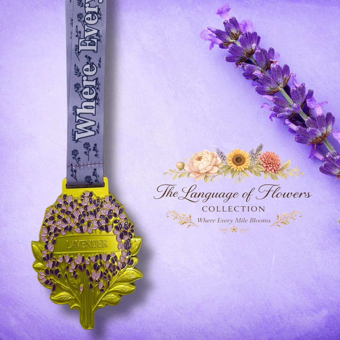 Lavender Race 2026 virtual collection artwork featuring lavender flowers and racing elements in a digital illustration.