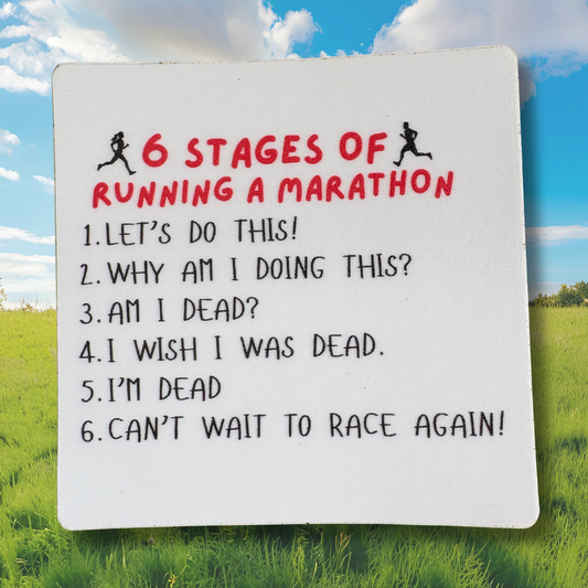 STICKER - Stages of Running a Marathon Running - virtualrunevent
