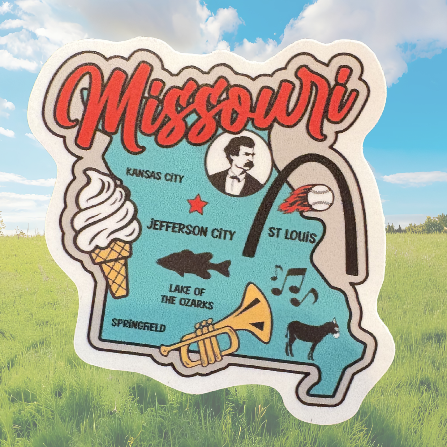 Missouri medal sticker by virtualrunevent featuring a colorful design, perfect for decorating or collecting.