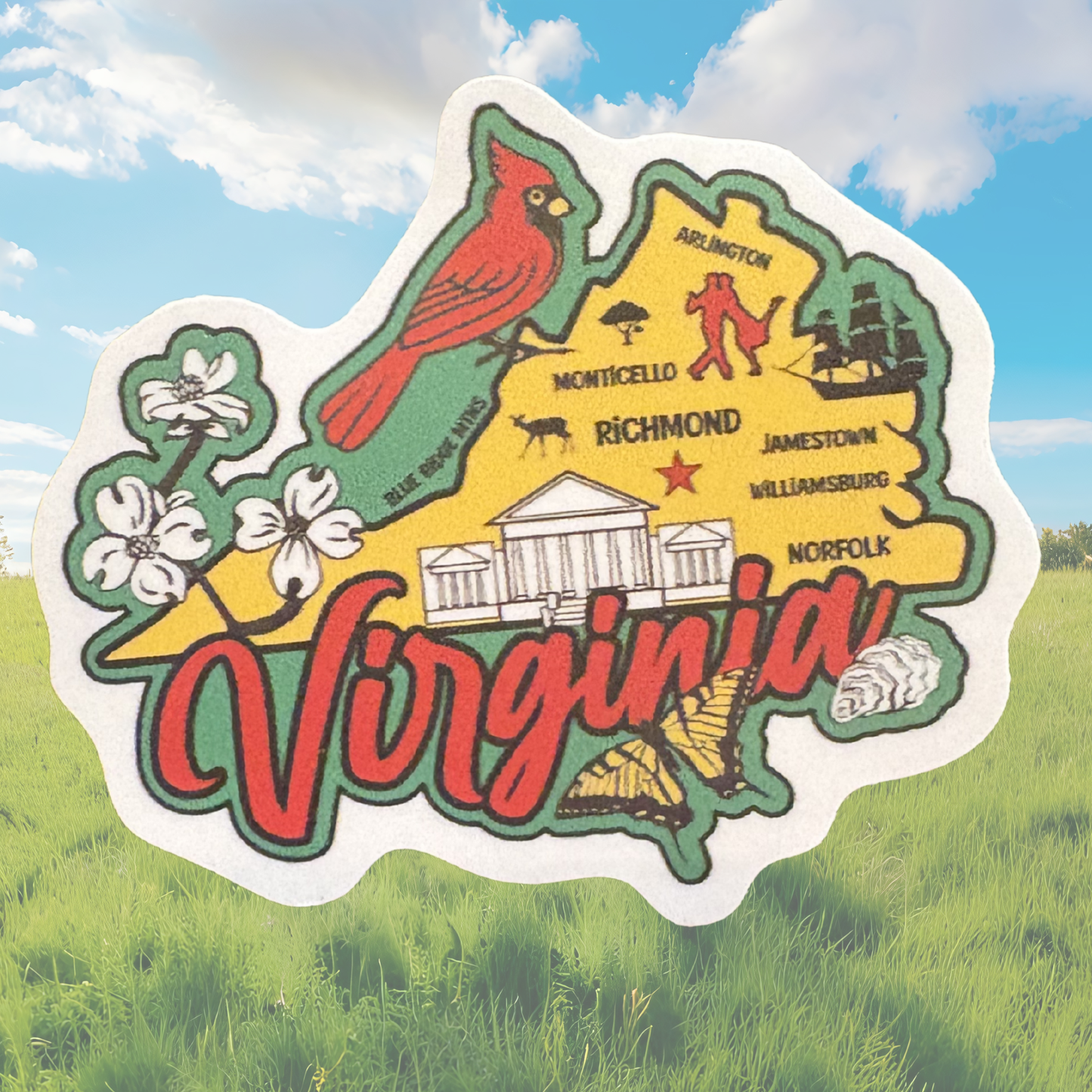 Virginia medal sticker by virtualrunevent featuring vibrant design suitable for decorating or memorabilia.