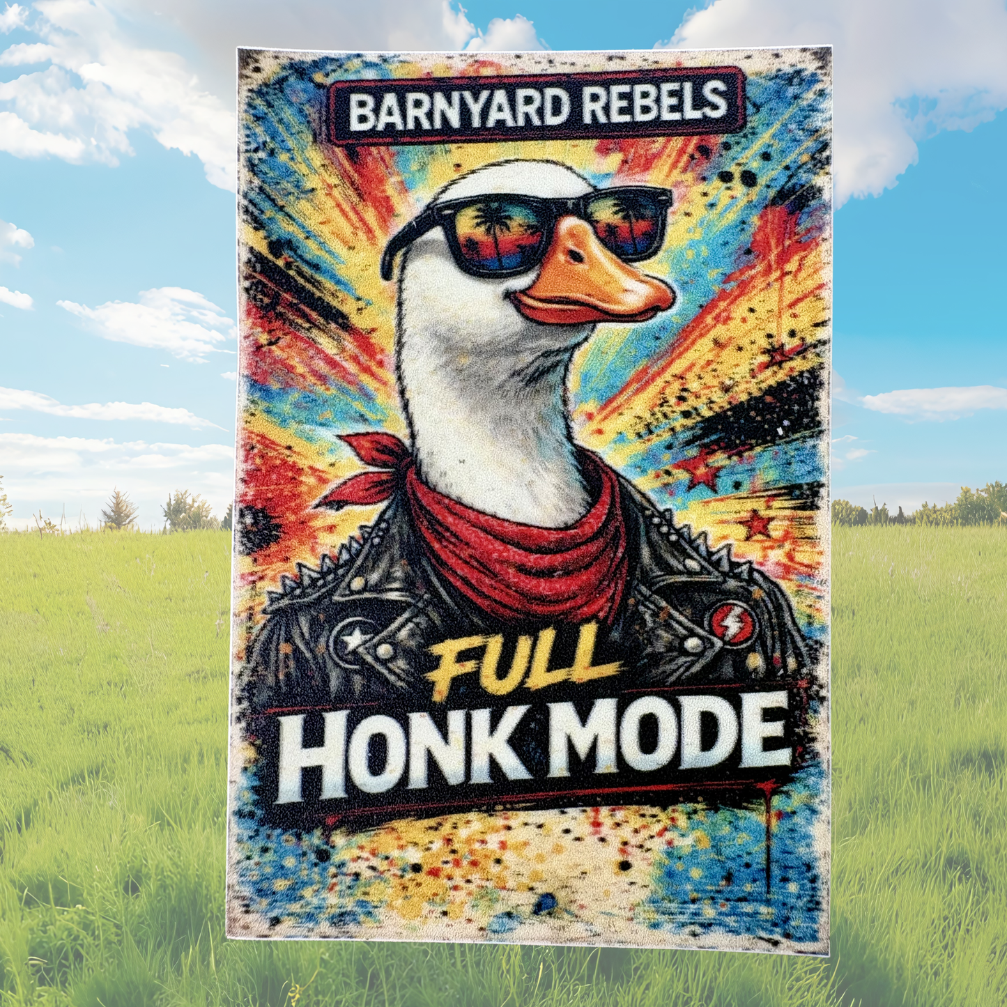 Barnyard Rebels series medal sticker by VirtualRuneEvent featuring colorful, cartoon-style farm animal characters.