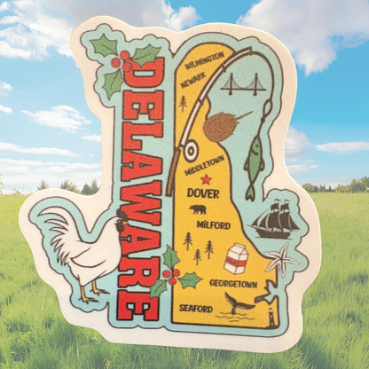 Delaware medal sticker by virtualrunevent featuring a colorful design and the state name, perfect for decorating or memorabilia.