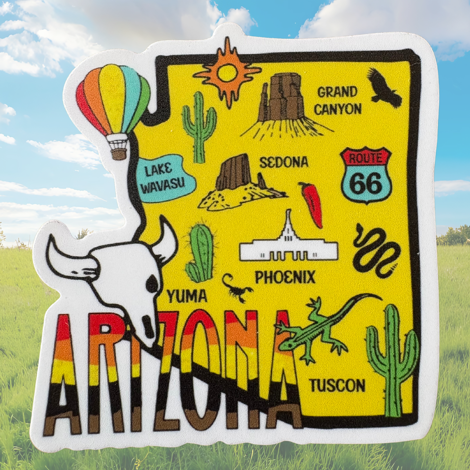 Arizona medal sticker by virtualrunevent featuring a vibrant design representing the state of Arizona.