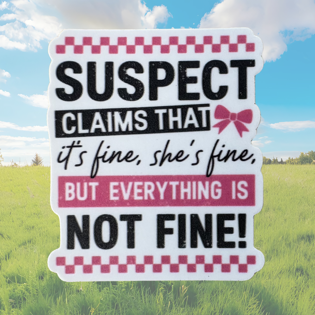 VirtualRuneEvent Suspect Not Fine medal sticker featuring a bold design, suitable for awards or event recognition.