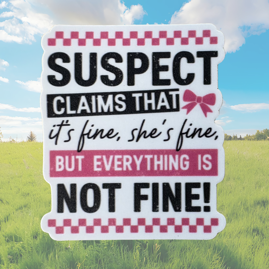 VirtualRuneEvent Suspect Not Fine medal sticker featuring a bold design, suitable for awards or event recognition.