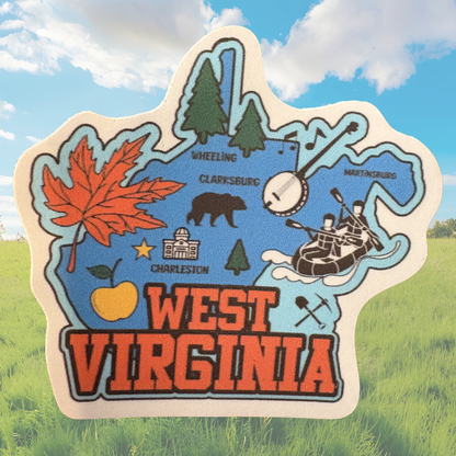 West Virginia medal sticker by virtualrunevent featuring a vibrant state design on a clear background