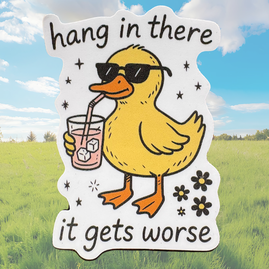 Medal sticker with "It Gets Worse" text by virtualrunevent, featuring a bold design for collectible or decorative use.