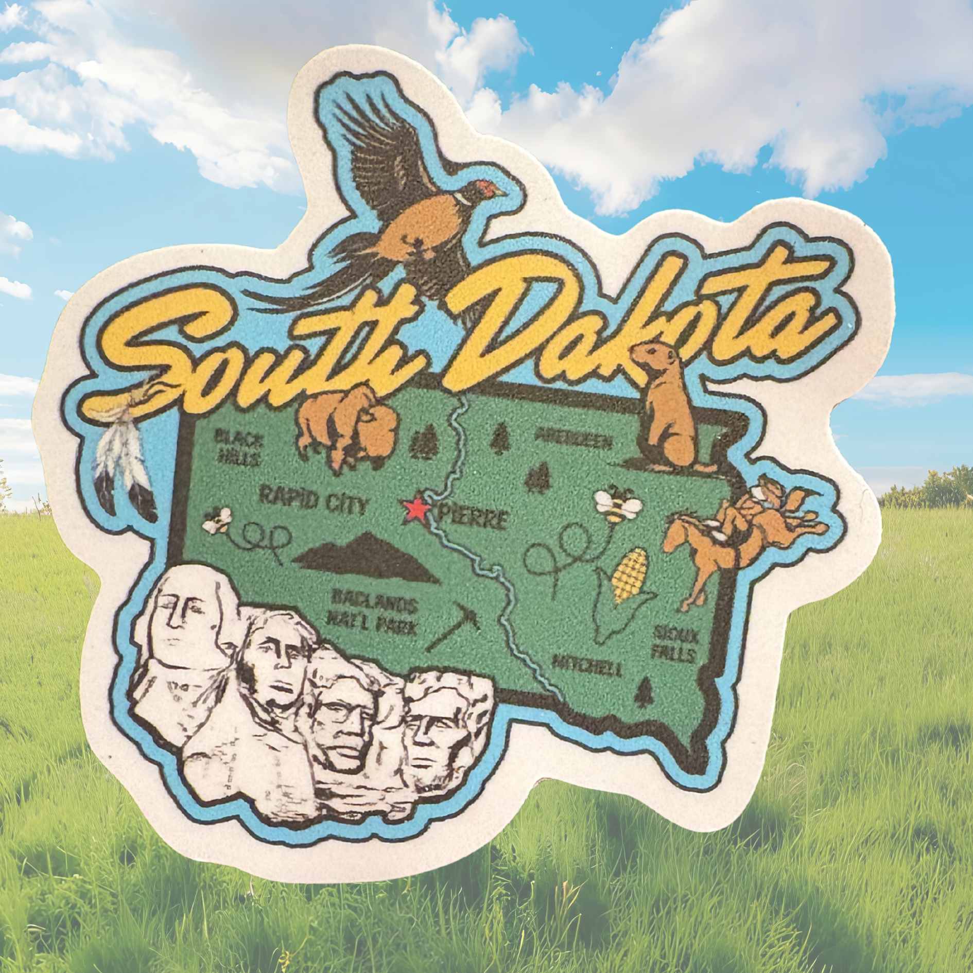 VirtualRuneEvent South Dakota medal sticker featuring a colorful design representing the state of South Dakota.