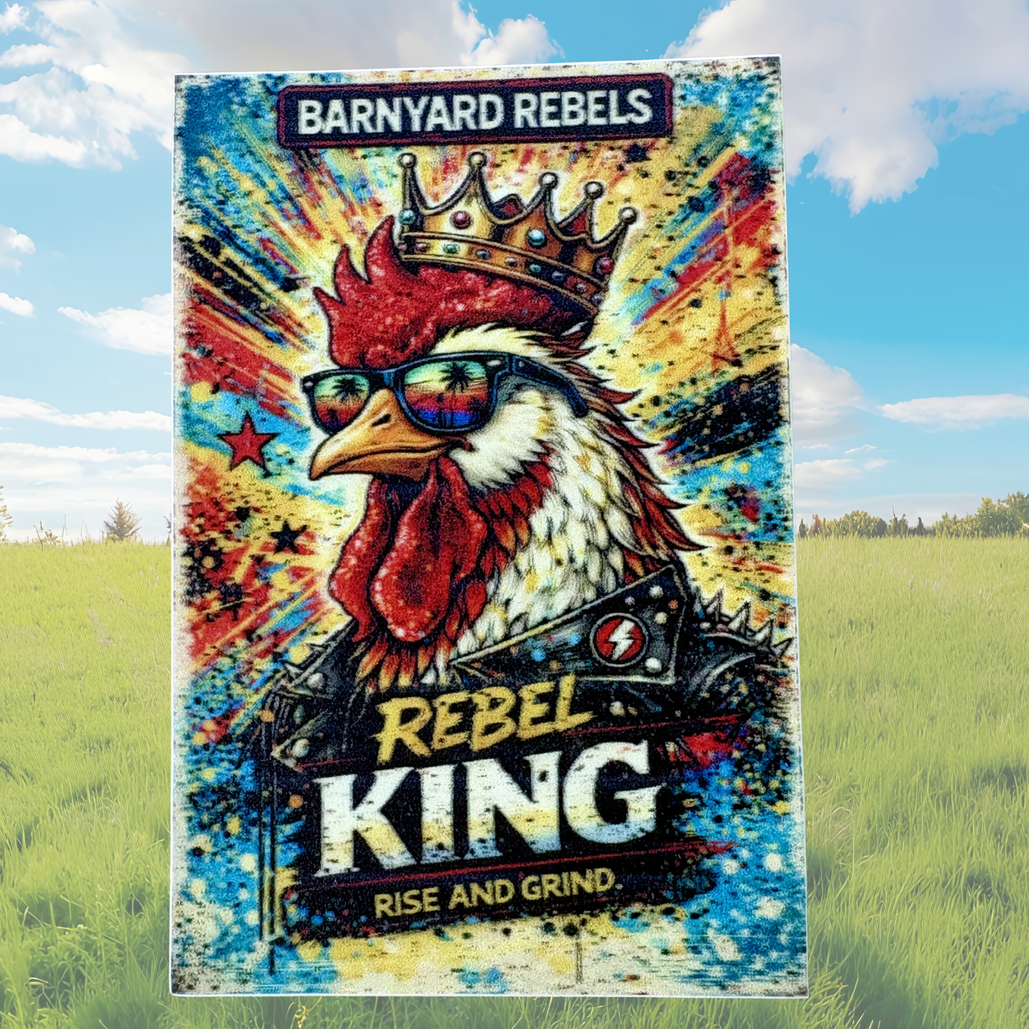 Barnyard Rebels Series medal sticker by virtualrunevent featuring colorful farm animal design on a white background.