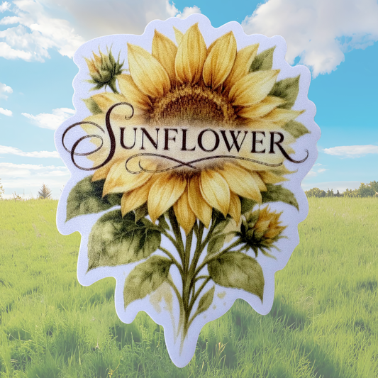 VirtualRuneEvent sunflower medal sticker featuring a bright sunflower design on a circular badge.