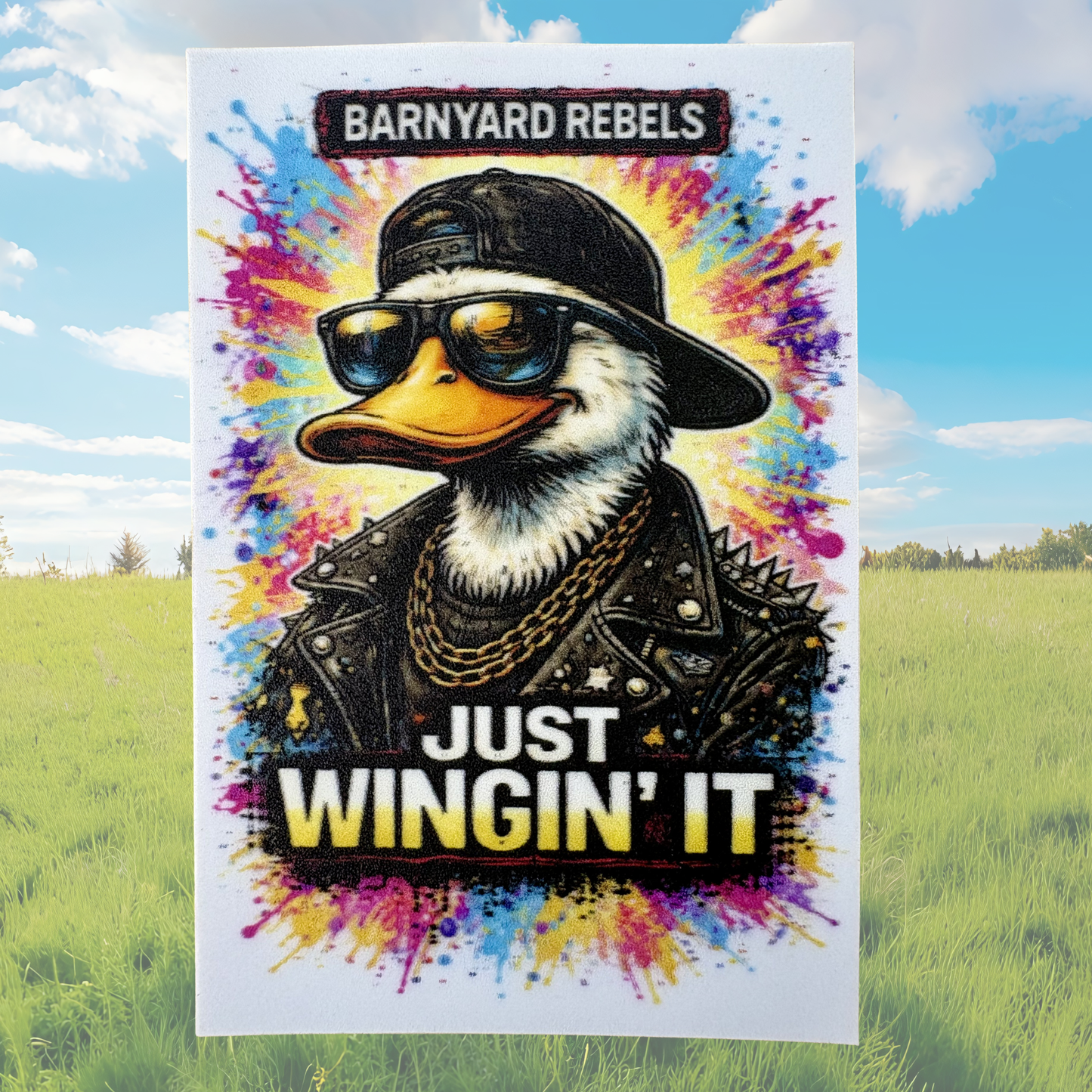 Barnyard Rebels Series medal sticker by virtualrunevent featuring farm animal design on a colorful background