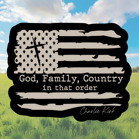STICKER - God, Family, Country - in that order - virtualrunevent
