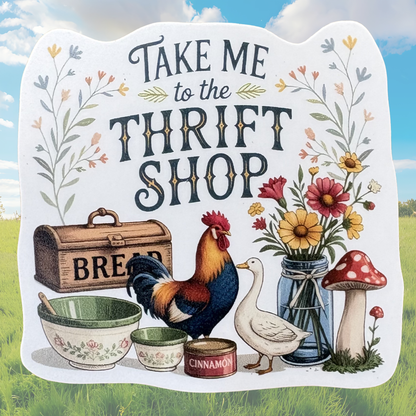 VirtualRuneVent Thrift Shop medal sticker with colorful design and "Thrift Shop" text, perfect for decoration or collectibles.