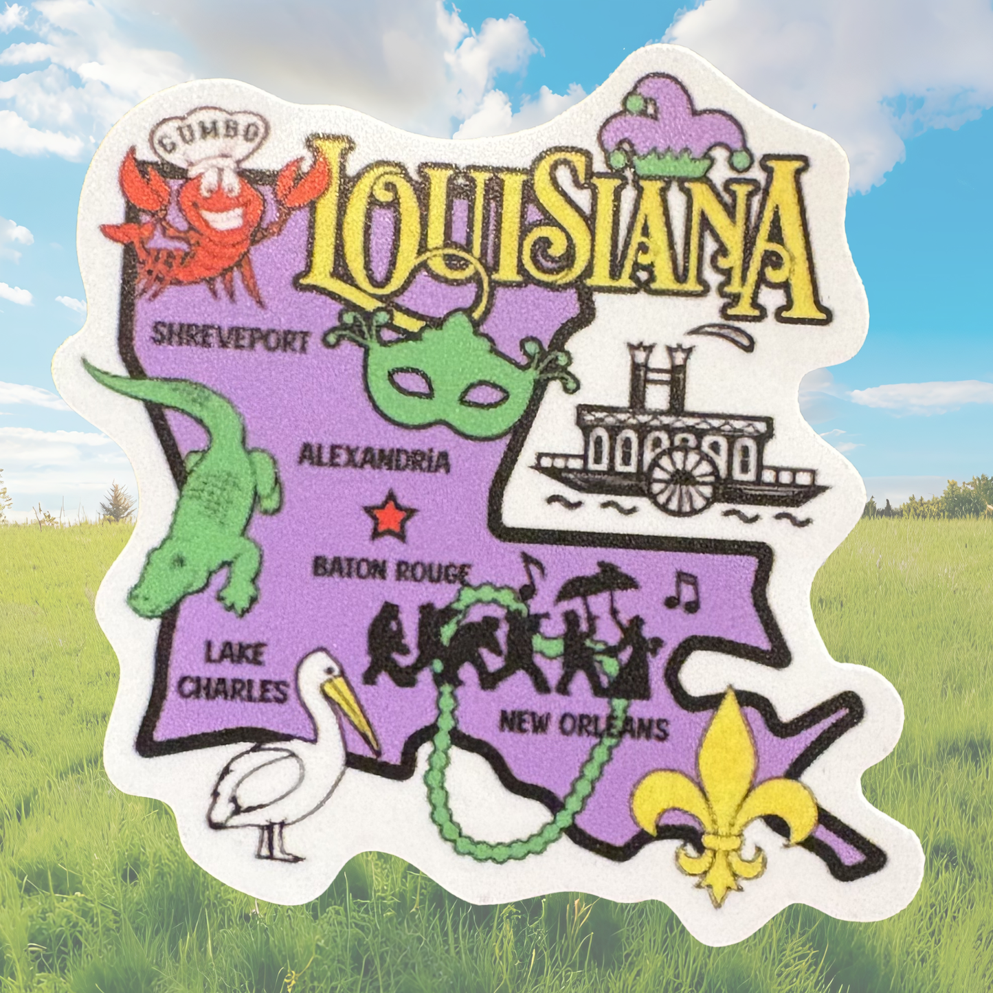 Louisiana medal sticker by virtualrunevent featuring vibrant design and bold lettering for decorative or collectible use