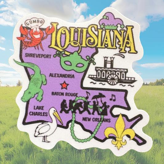 Louisiana medal sticker by virtualrunevent with vibrant design and clear Louisiana state name and emblem.