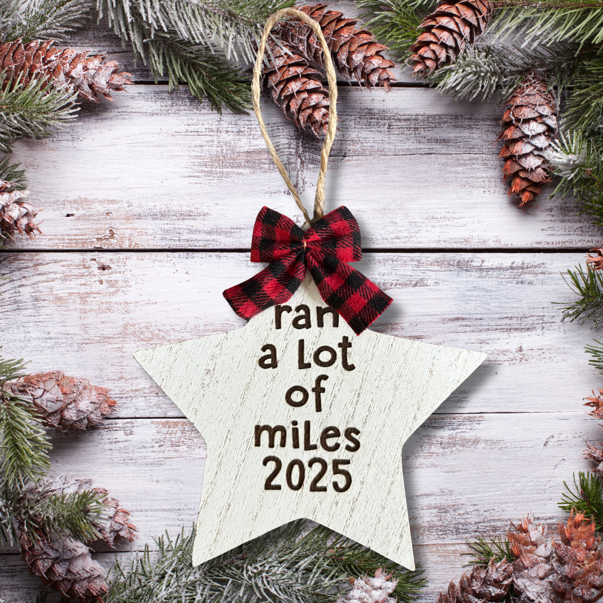 ORNAMENT - ran a lot of miles 2025 - Star Shaped - virtualrunevent